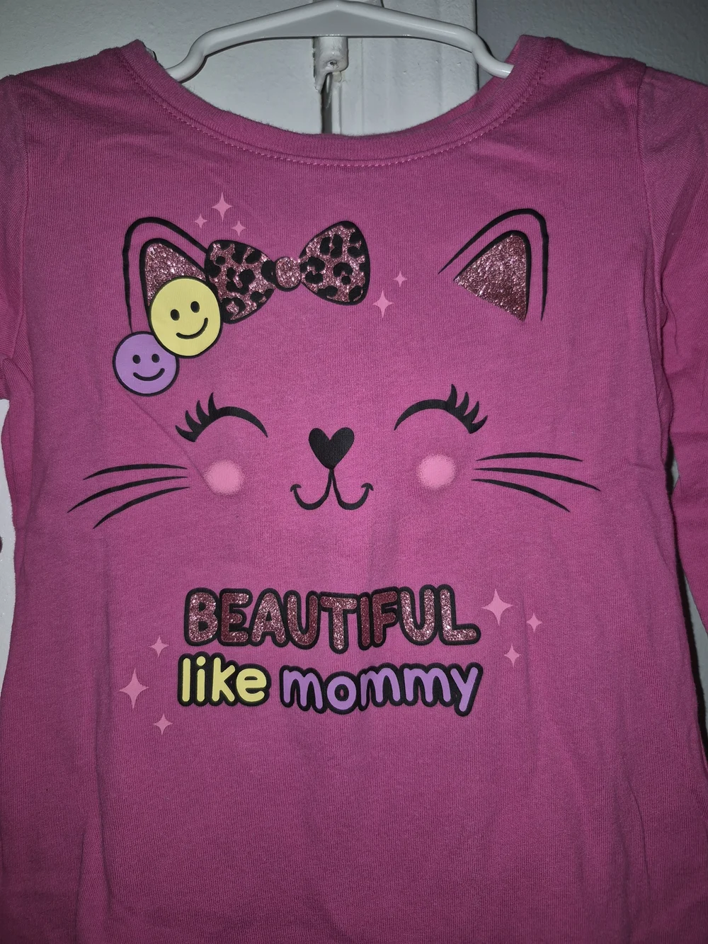Children's Place 3T Pink "Beautiful Like Mommy" Long Sleeve Kids Top - Picture 3 of 6